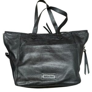 Isabella Fiore large black leather tote EUC-GUC minor wear on straps